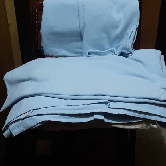 Peacock Alley Light Blue KING Flannel Sheet Set - Picture 2 of 5